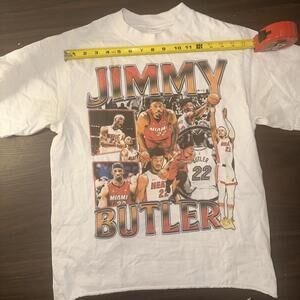 Miami Heat Jimmy Butler Graphic Tee T Shirt Y2K Hip Hop Fashion Medium